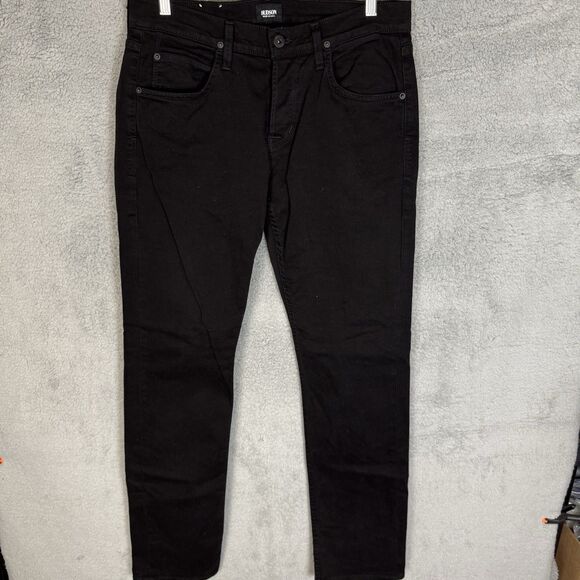 S Hudson Jeans Mens 32x34 Black Denim Byron Straight Button Fly Cotton Stretch - Picture 1 of 12